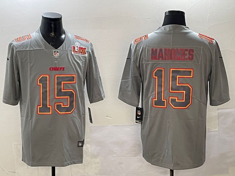 Men Kansas City Chiefs #15 Mahomes Grey 2025 Nike Vapor Limited NFL Jersey style 2102->kansas city chiefs->NFL Jersey